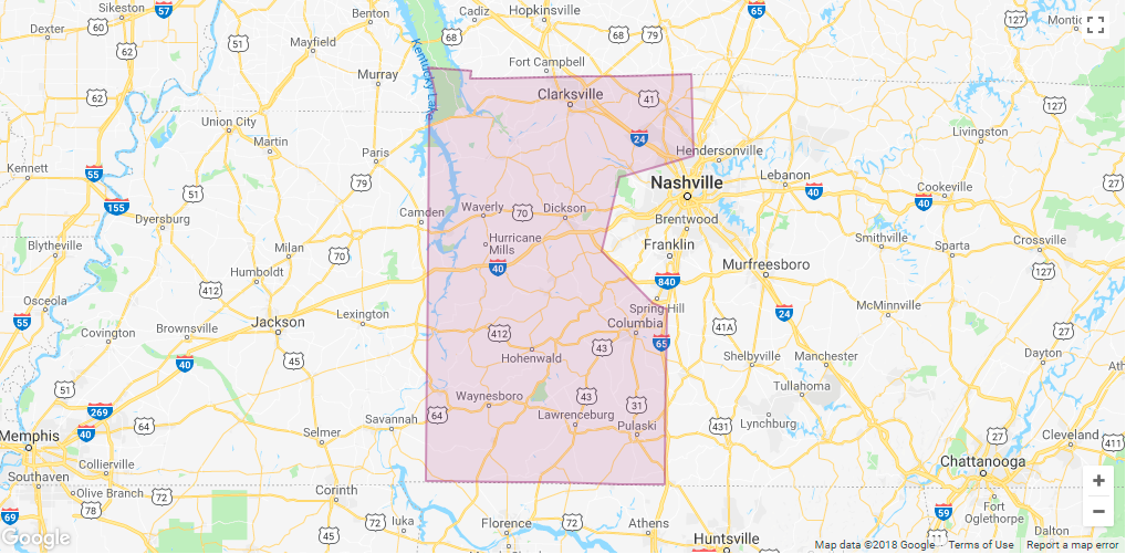 Lyft Clarksville Area Coverage map