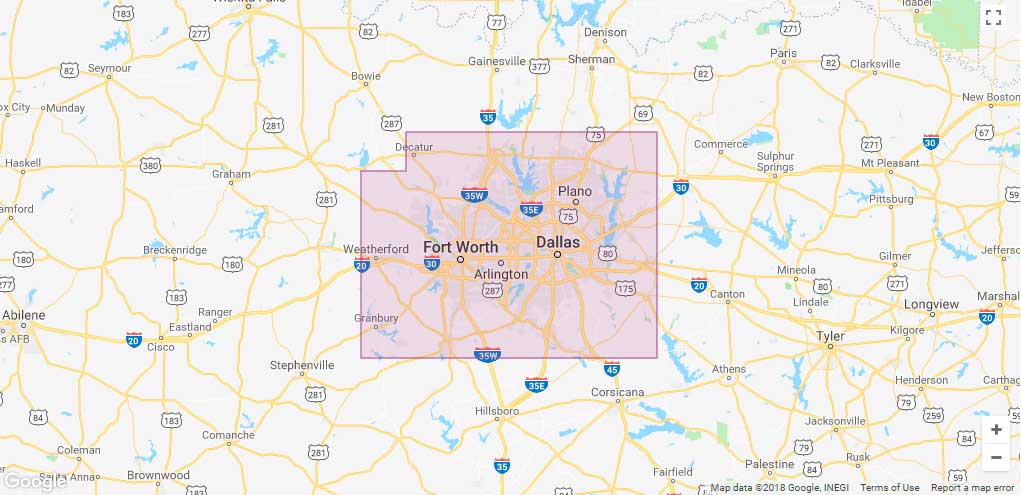Lyft Dallas/fort-worth Coverage map