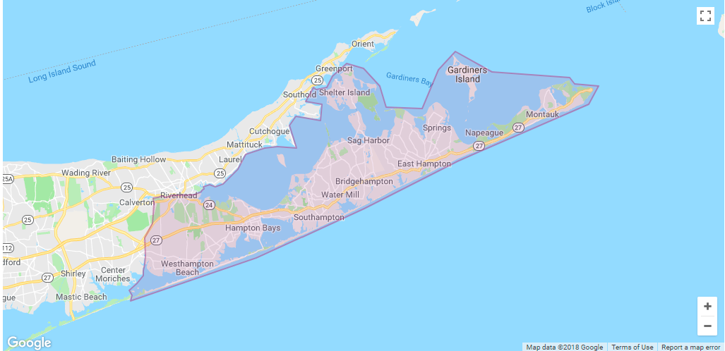 Lyft Hamptons Area Coverage map