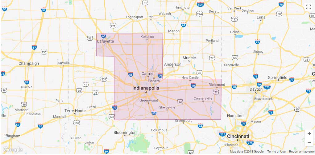 Lyft Indianapolis Coverage map