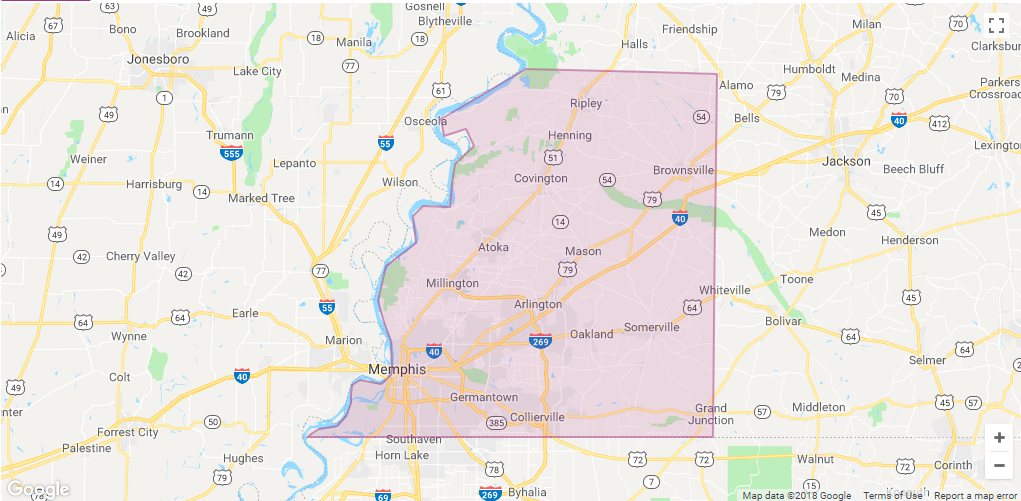 Lyft Memphis Area Coverage map