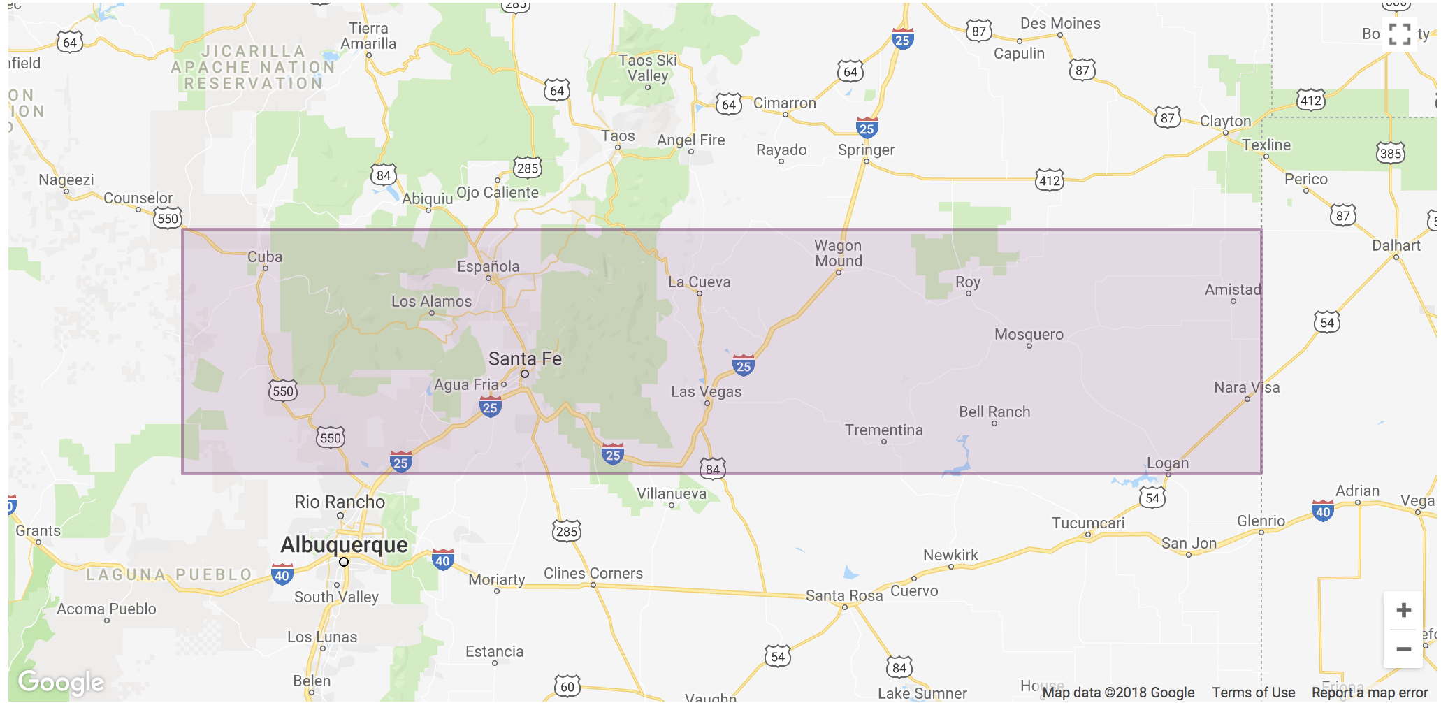 Lyft Santa Fe Area Coverage map