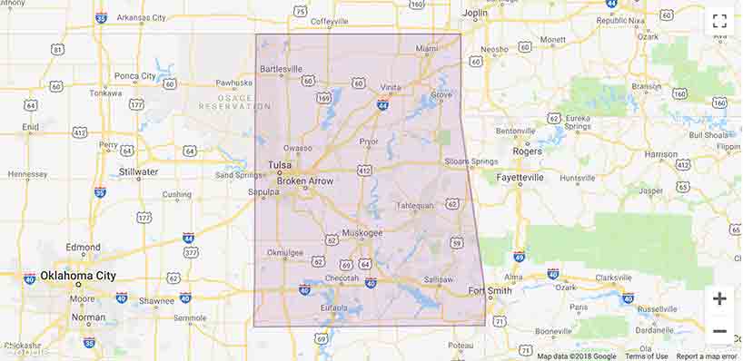 Lyft Tulsa Area Coverage map