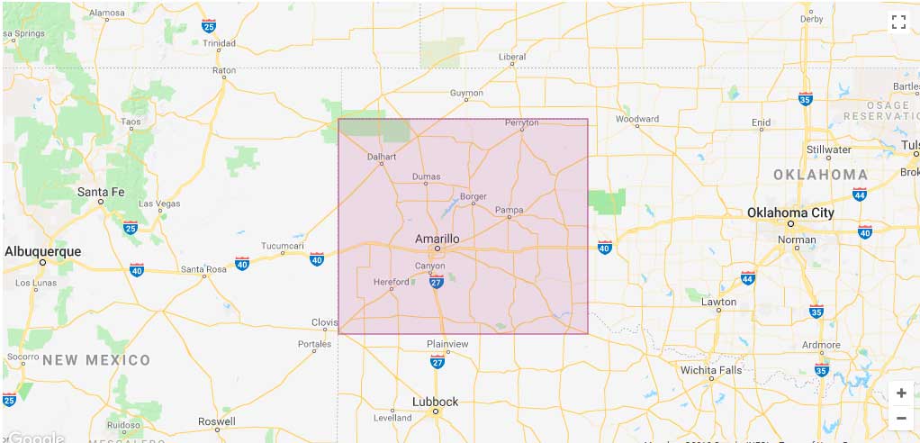 Lyft Amarillo Coverage map